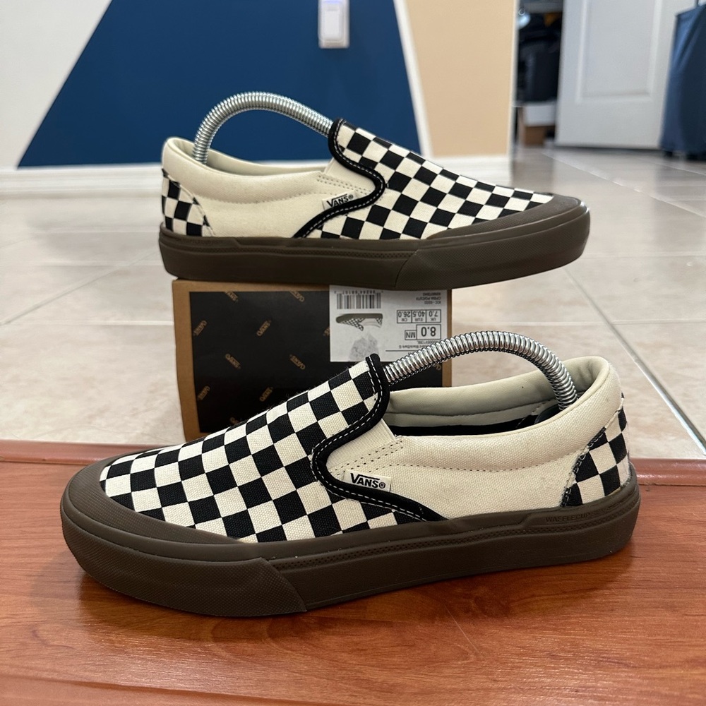 Vans Checkerboard BMX Slip-On Shoe - Black/Dark Gum 13 & 8 - Picture 6 of 7